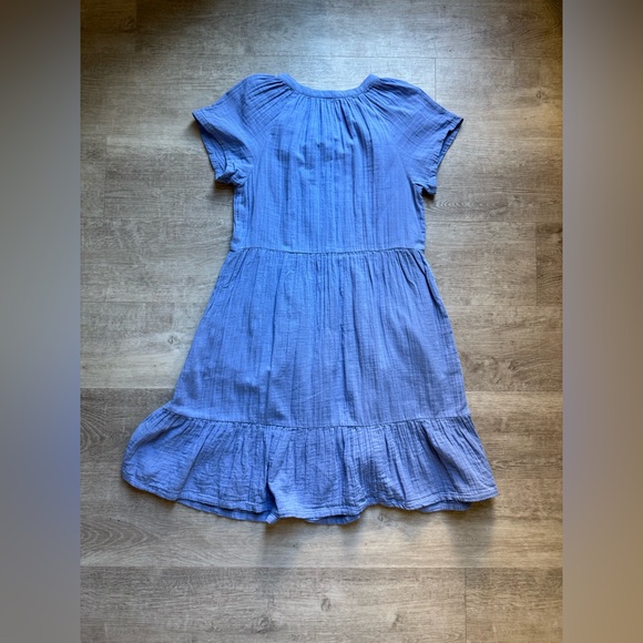 Pact Organic Cotton Gauze Throw And Go Blue Dress Size XS Bohemian Beach Coastal - Picture 8 of 8
